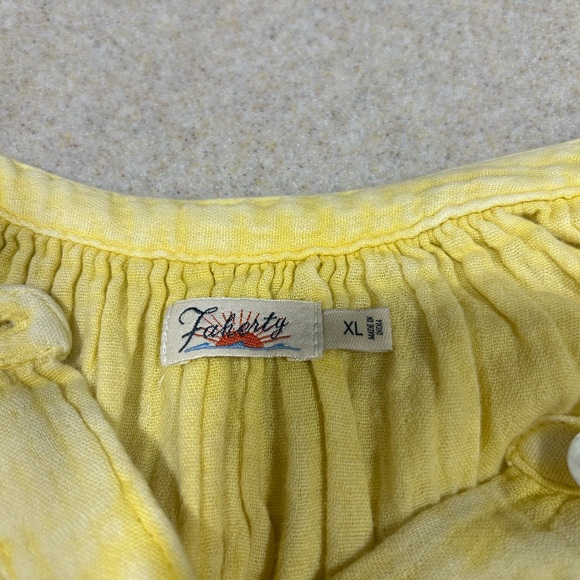 Faherty Dream Cotton Gauze Carmel dress in Sahara Sun yellow Sz XL Lagen Boho - Picture 4 of 6